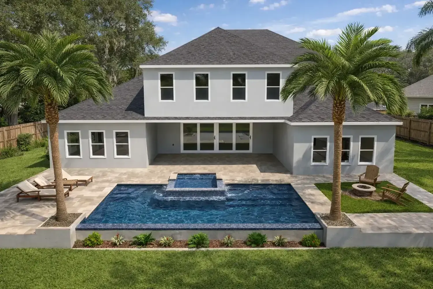 Custom pool and spa design by Serene Spaces Studio