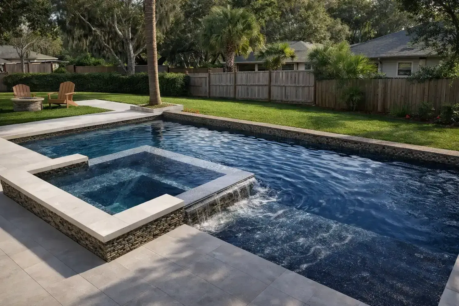 Custom pool and spa design by Serene Spaces Studio