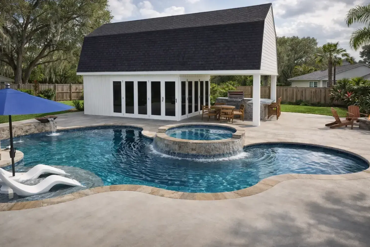 Custom pool and spa design by Serene Spaces Studio