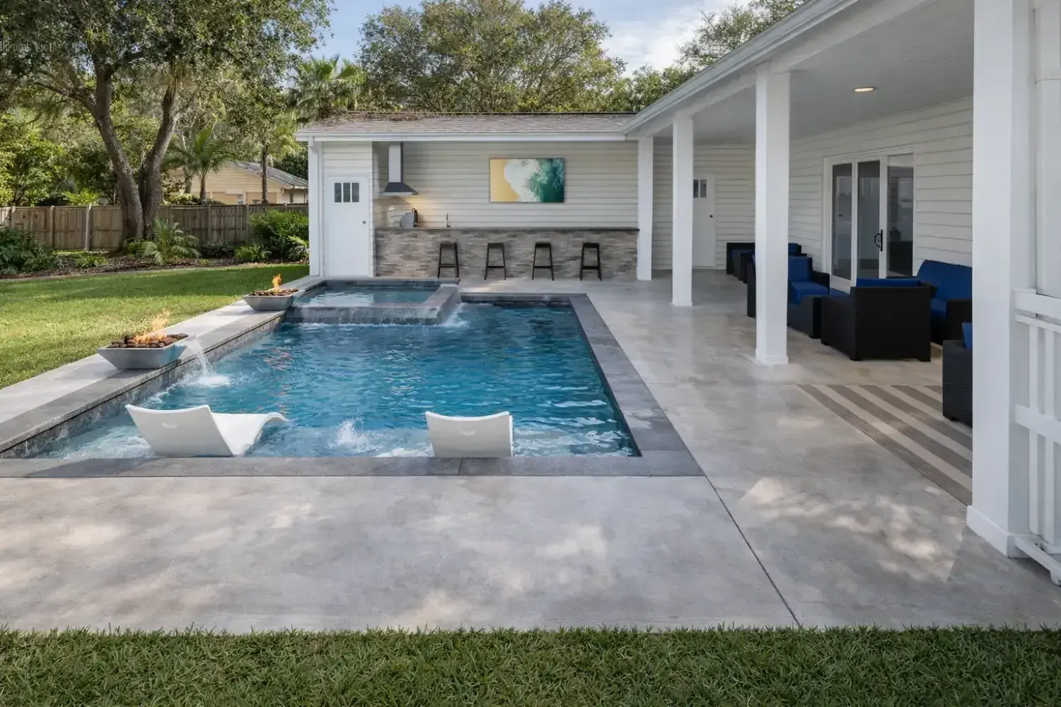 Custom pool and spa design by Serene Spaces Studio